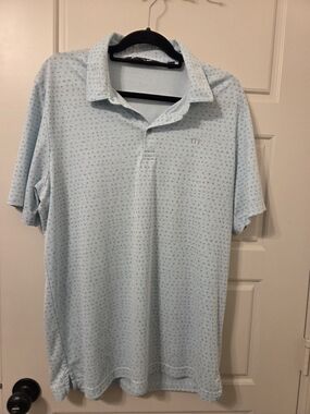 Travis Mathew Light Blue Polo with Micro Pattern X2